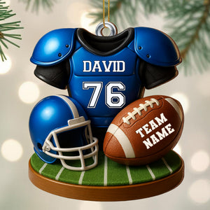Customizable Football Team Ornament,Personalized Custom Wood Ornament,Gift For Sports Fans
