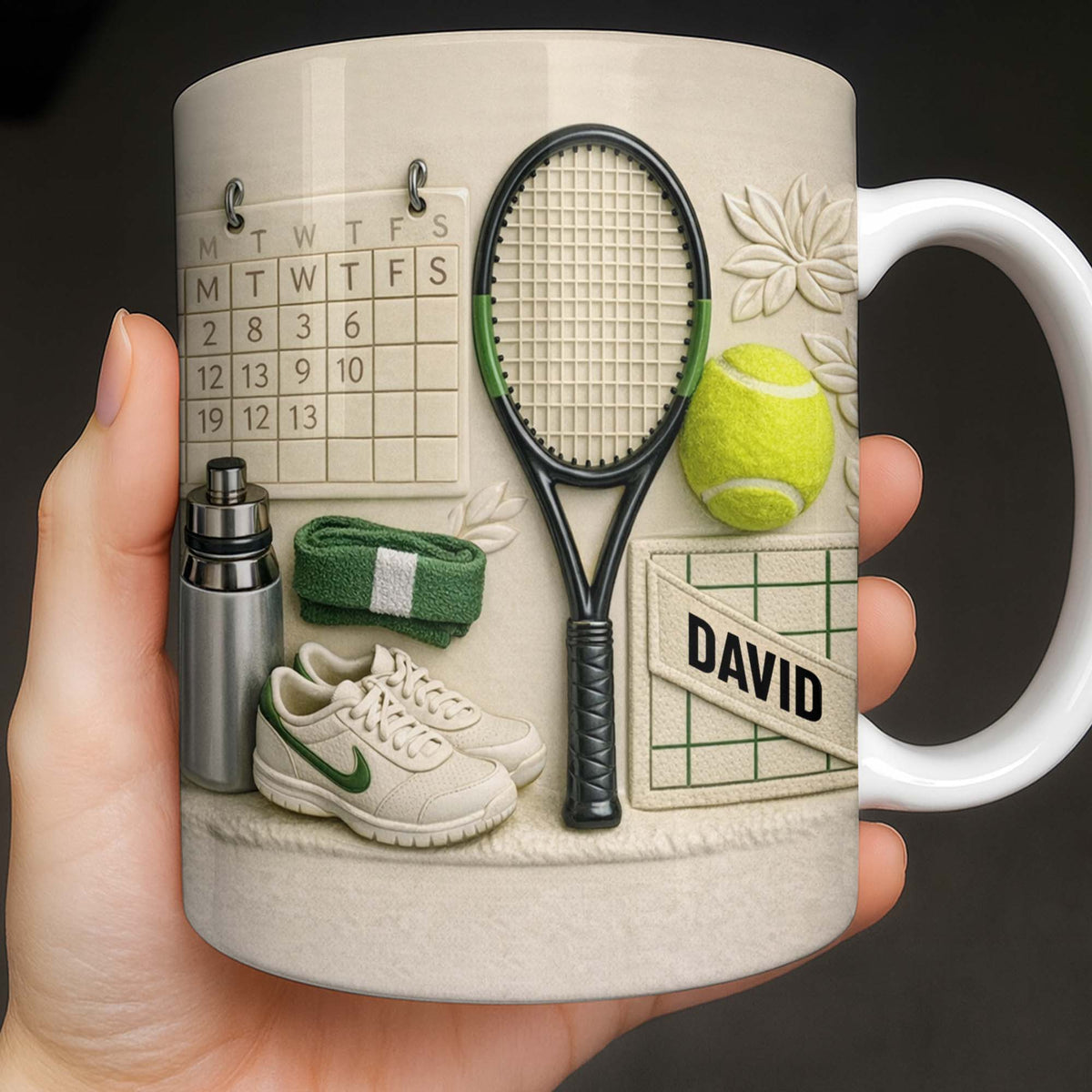 Tennis Racket And Ball Mug, Personalized Custom Coffee Mug, Gift For Tennis Lovers