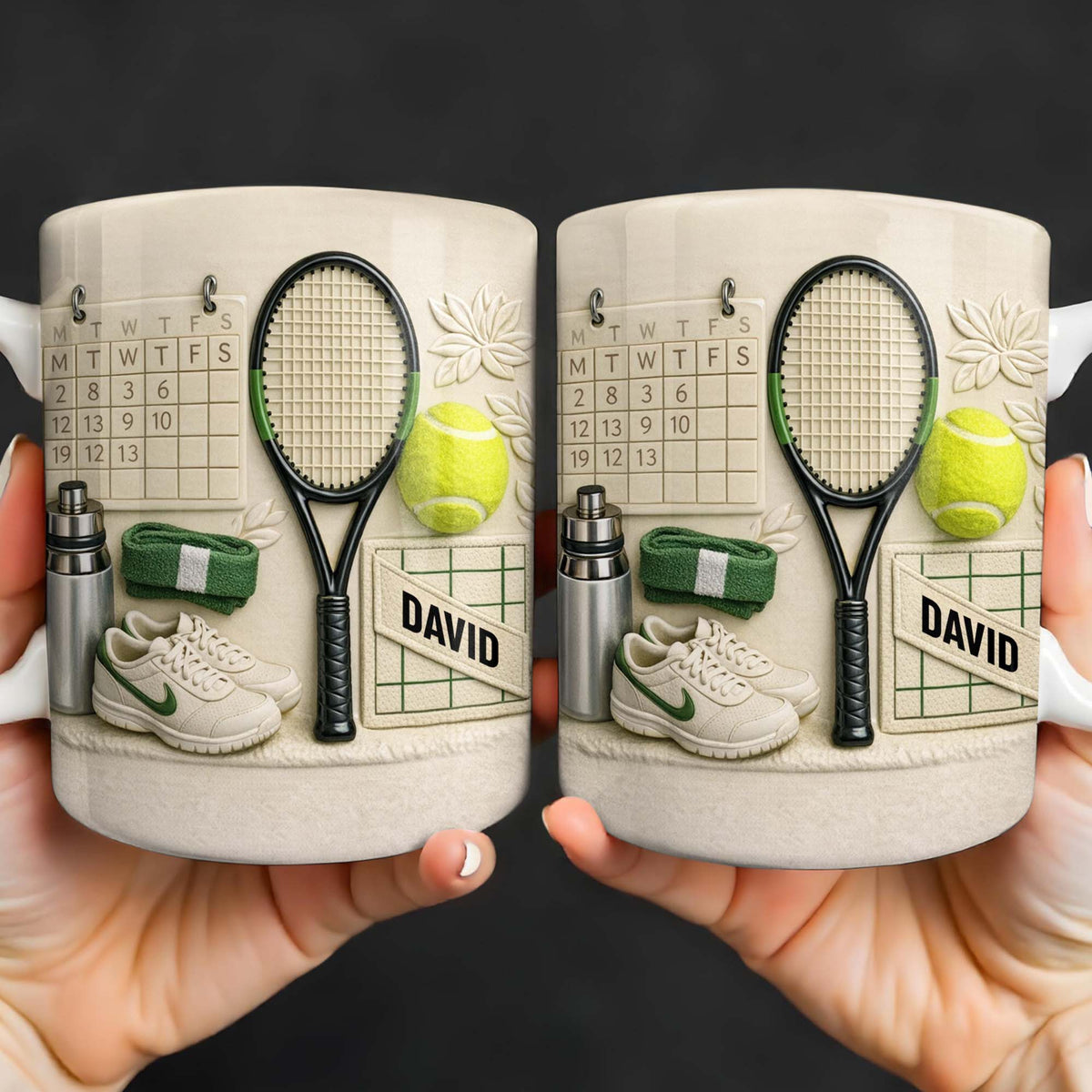 Tennis Racket And Ball Mug, Personalized Custom Coffee Mug, Gift For Tennis Lovers