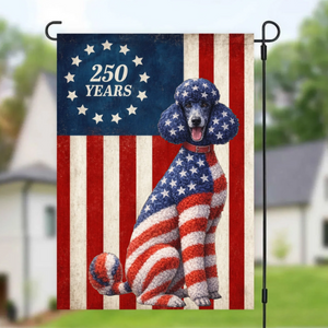 Patriotic Dog Garden Flag, 250 Years Betsy Ross Flag Decor for Dog Lover Custom Dog Photo Flag 250th Anniversary Flag