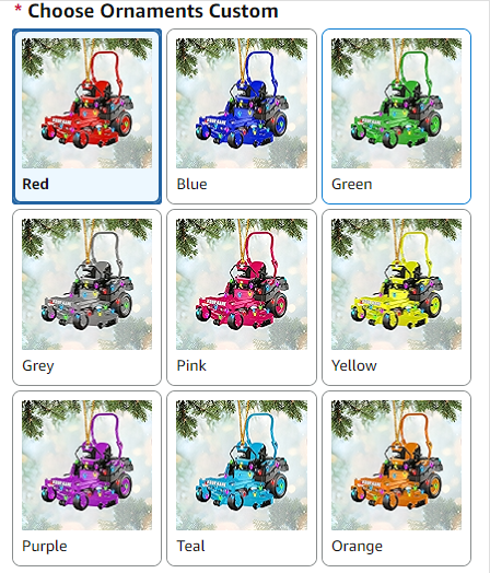 Personalized Lawn Mower Christmas Ornament Lawnmower Ornament Lawn Christmas Tree Lawnmower Ornaments with Xmas Lights Gardening Christmas Tree Ornaments