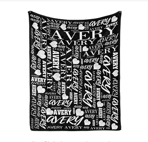 Custom Name Blankets Personalized Baby Aldults Blanket Customized Blanket with Name Text Monogrammed for Adult Kid Birthday