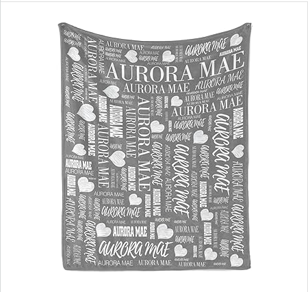 Custom Name Blankets Personalized Baby Aldults Blanket Customized Blanket with Name Text Monogrammed for Adult Kid Birthday