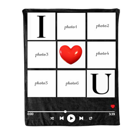 Personalized Spotify Code Music Blanket with Photo for Couples, Bridal Shower Gifts for Bride to Be, I Love You Wedding Gifts for Newlyweds Just Married Gifts Wedding Throw Blanket
