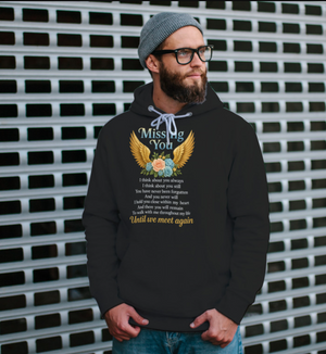 Missing You Until We Meet You Again Memorial Custom Shirt Memorial Tee, In Loving Memory Shirt, Sympathy Gift, Grief Shirt Angel Wings & Flowers