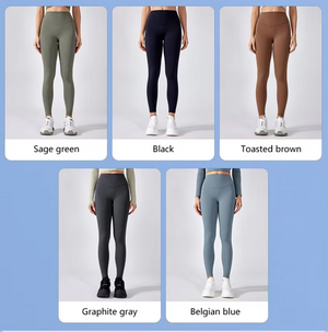 V-back Winter New Yoga Pants High Elastic Hip Lifting Tummy Control Workout Gym Leggings for Women