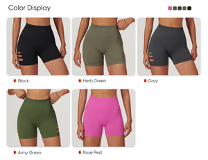 Hollow Out Running Sports Butt Lifting Legging Leg Tight Gym Fitness Pants High Waist Seamless Yoga Shorts for Women
