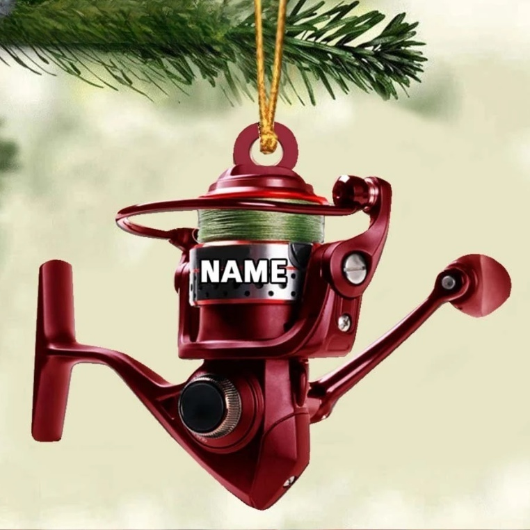 christmas fishing poles Fishing Rod Christmas Ornaments, Fish Ornaments for Fishing Lover, Per