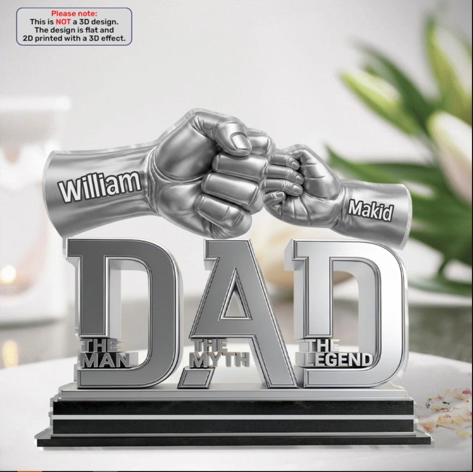 Dad The Man The Myth The Legend - Personalized Custom Shaped Acrylic Plaque Father's Day Gift, Custom Gift For Papa, Dad, Husband