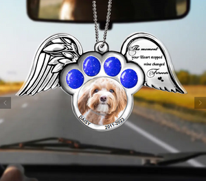 Custom Personalized Memorial Dog Wings Aluminum/ Acrylic Ornament - Memorial Gift Idea For Christmas - Upload Pet Photo - The Moment Your Heart Stopped Mine Changed Forever Screenshot_28.png