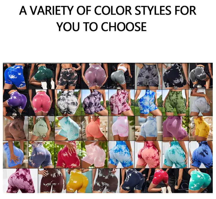 Compression Ropa Deportiva Para Mujer Yoga Seamless Tie Dye Scrunch Butt High Waist Running Marble Women Gym Biker Shorts