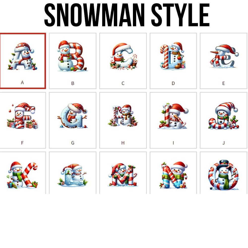 Personalised Christmas Tree Snowman Elf Igloo Drawstring Canvas Gift Bag with Name Initial Christmas Party Favors Gift for Kids Family