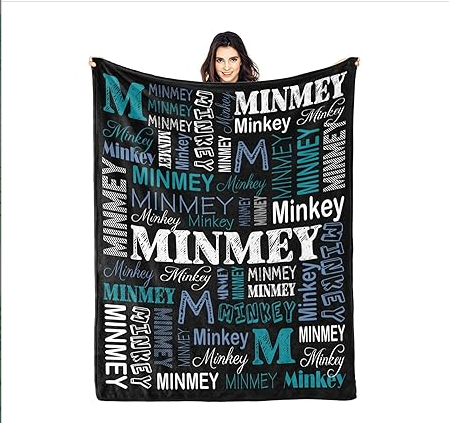 Custom Blanket with Name Personalized Blanket for Kids Adults Customized Blanket for Adult Birthday Christmas Valentines Day Gift