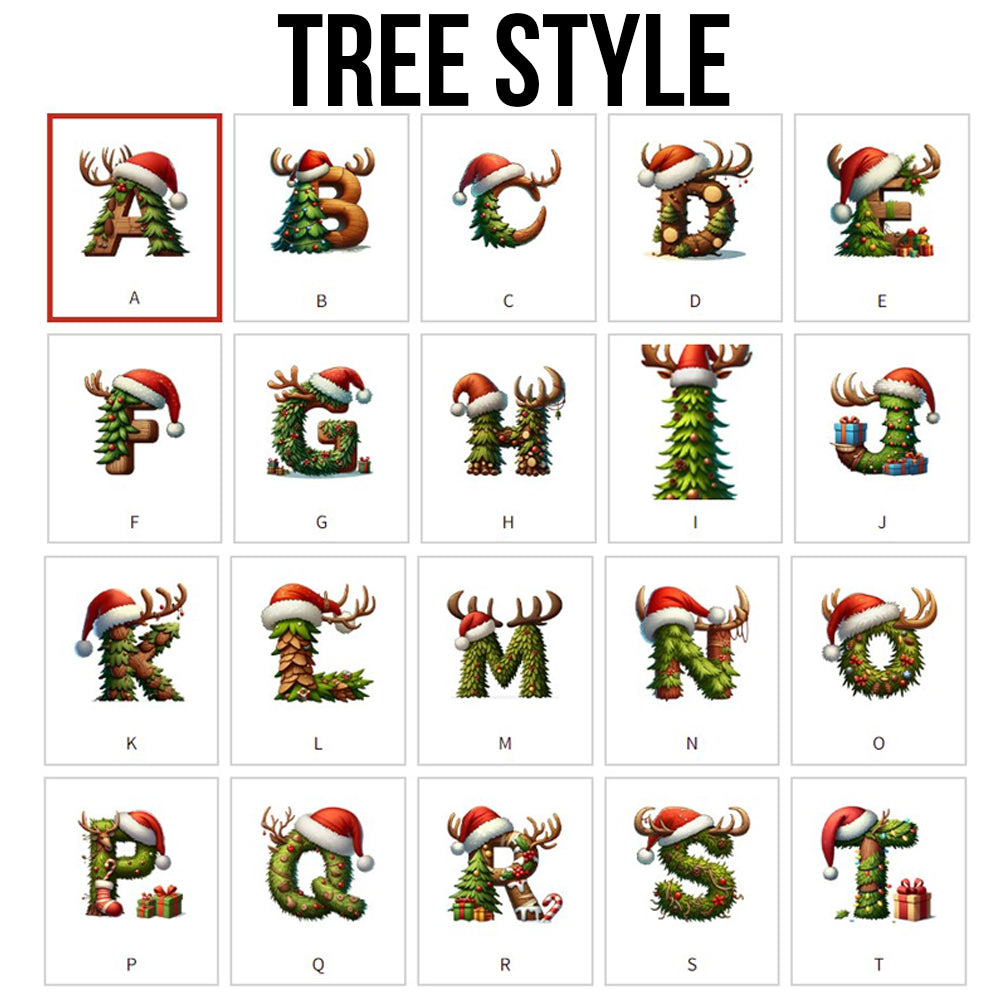 Personalised Christmas Tree Snowman Elf Igloo Drawstring Canvas Gift Bag with Name Initial Christmas Party Favors Gift for Kids Family