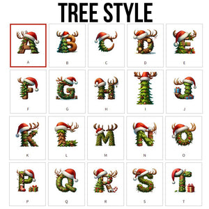 Personalised Christmas Tree Snowman Elf Igloo Drawstring Canvas Gift Bag with Name Initial Christmas Party Favors Gift for Kids Family