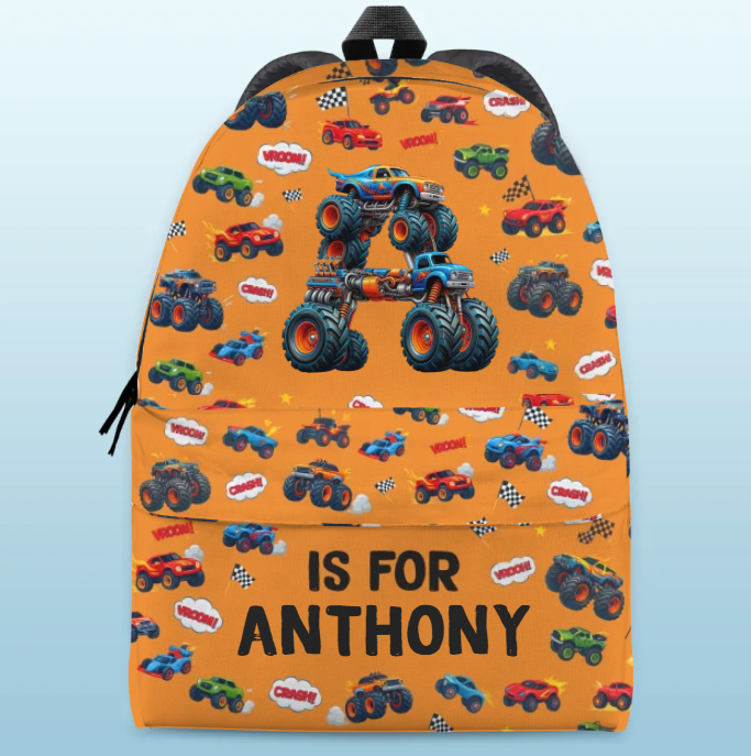 Custom Kids Backpack - Personalized Back To School Gifts For Kids - Big Wheels Bigger Dreams
