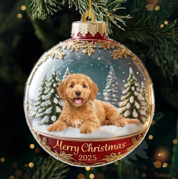 Custom Photo Acrylic Ornament - Personalized Christmas Birthday Gifts For Dog Cat Lovers, Dog Dad And Mom, Cat Owners - Merry Woofmas From The Goodest Pup