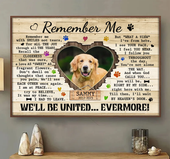 Custom Photo I'll Be Waiting At The Door - Memorial Personalized Custom Horizontal Poster - Sympathy Gift For Pet Owners, Pet Lovers