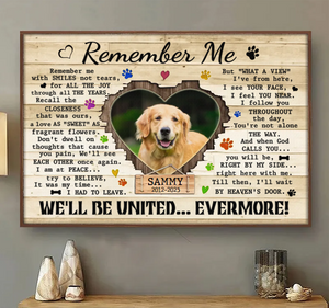 Custom Photo I'll Be Waiting At The Door - Memorial Personalized Custom Horizontal Poster - Sympathy Gift For Pet Owners, Pet Lovers