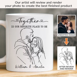 Custom Photo Mug - Personalized Anniversary Wedding Gifts For Husband And Wife, Him And Her - Growing Old Side By Side