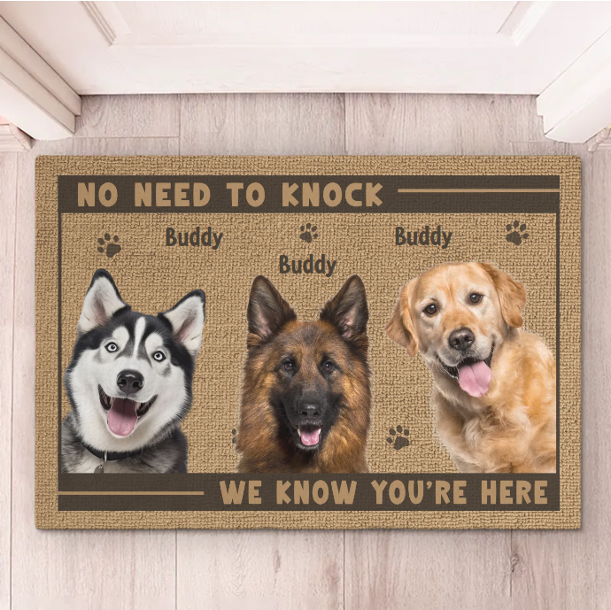 Custom Photo Home Decor Decorative Mat - Personalized Birthday Gifts For Dog Cat Lovers, Dog Dad And Mom, Cat Owners - Wipe Your Paws, Hooman