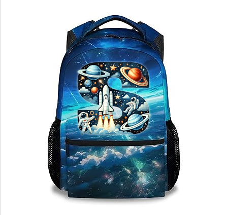 Boys Backpack - Personalized Planet Backpacks with Name/Initials - Custom Bookbag for Kids Toddler - Back to School Gifts for Son - Cool School Bag for Kindergarten/Preschool/Elementary