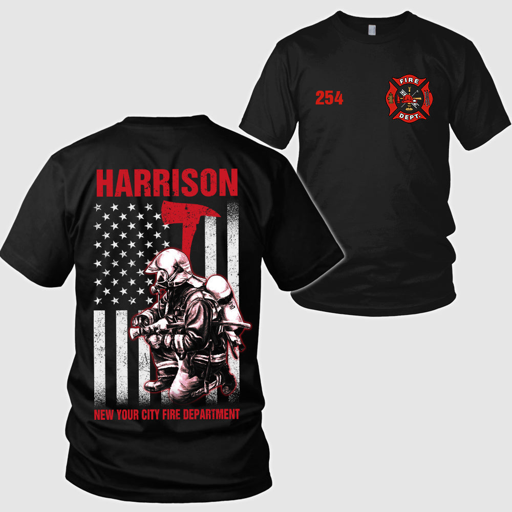Personalized Firefighter Shirts Custom Name And Number Fireman Shirt