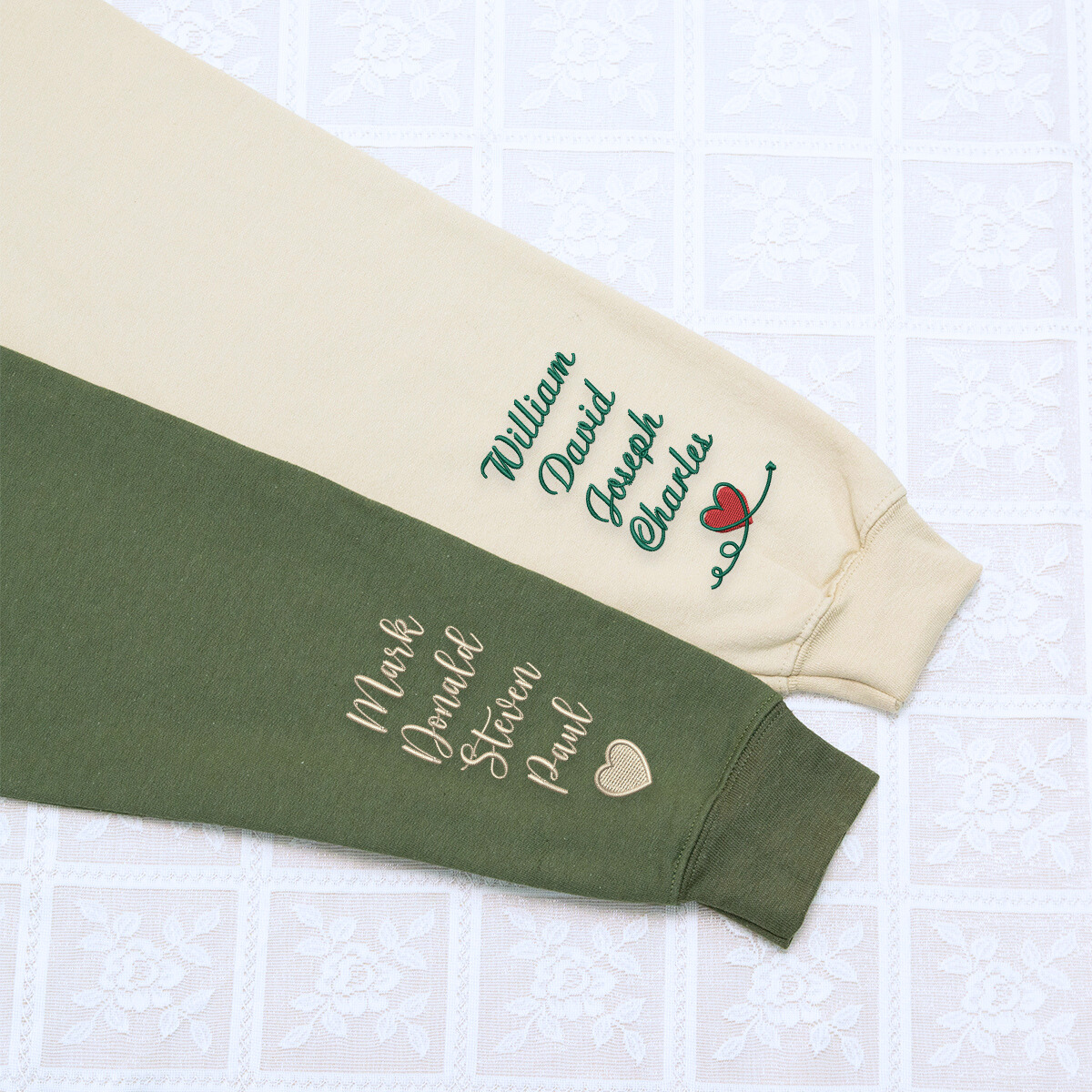 Ma Mama Mom Bruh Sweatshirt or Hoodie with Embroidered Names on Sleeve