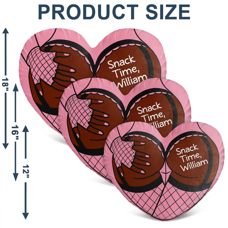 Snack Time Husband Hot Wife Spicy Couple - Personalized Heart Shaped Pillow