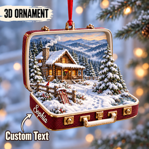 Personalized Great Smoky Mountains 3D Suitcase Christmas Ornament – National Park Souvenir & Gift for Nature Lovers
