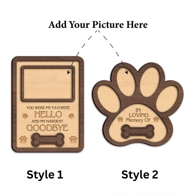 Memorial Pet Photo Frame, Dog Paw Print Picture Frame,Memorial Gifts, Pet Memorial Sign, Memorial Standing