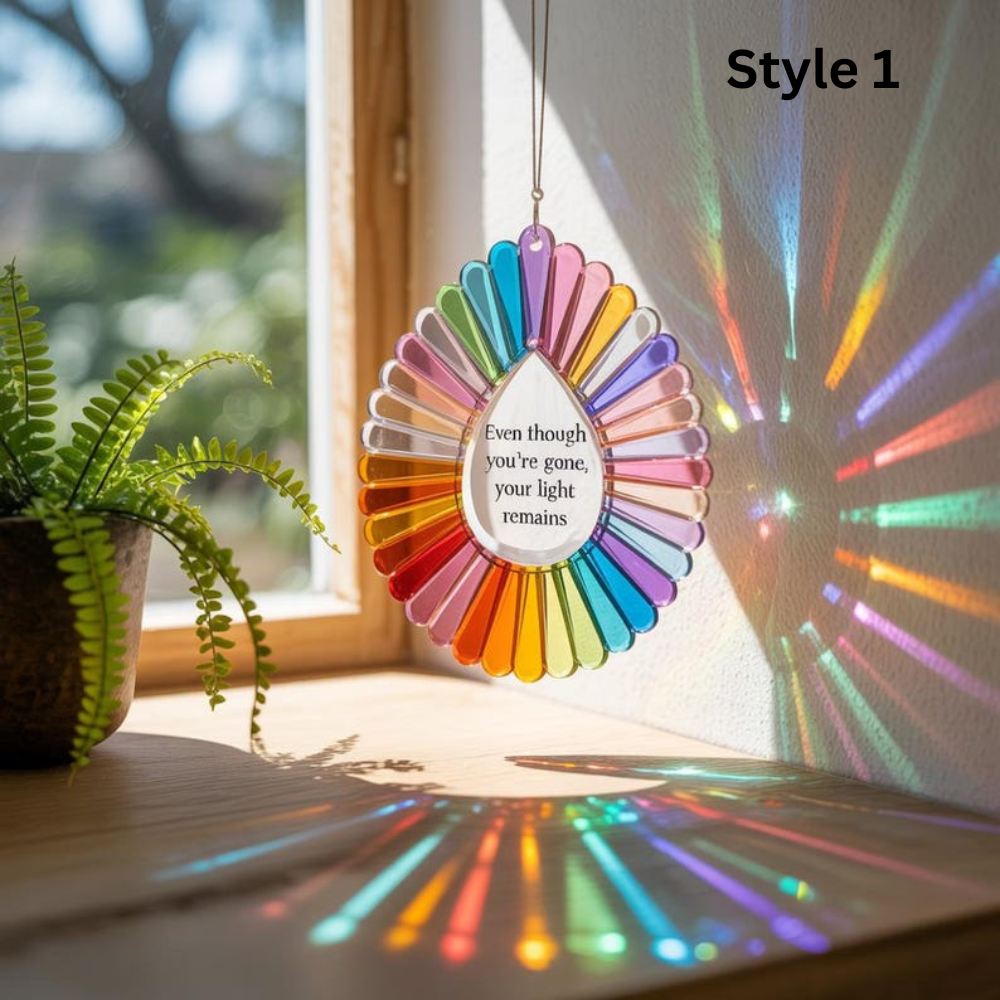 Teardrop Sun Catcher, Loss Gift, Remembrance Ornament, Memorial Suncatcher, Rainbow Window Decor, Sympathy Memorial Gift, Loss of Parent