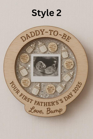 Daddy-to-Be Wooden Magnet First Father s Day Gift from Bump with Ultrasound Photo or Custom Message Keepsake
