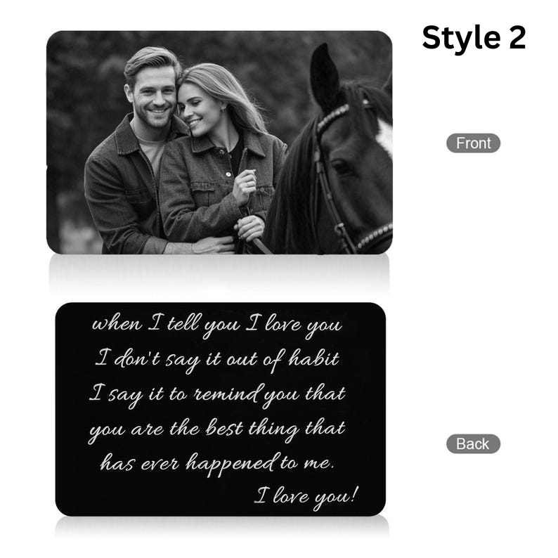 Custom Metal Wallet Cards - Personalized Wallet Decorations, Gifts for Him,Boyfriend, Husband, Anniversary,Valentine's Day,Father's Day Gift