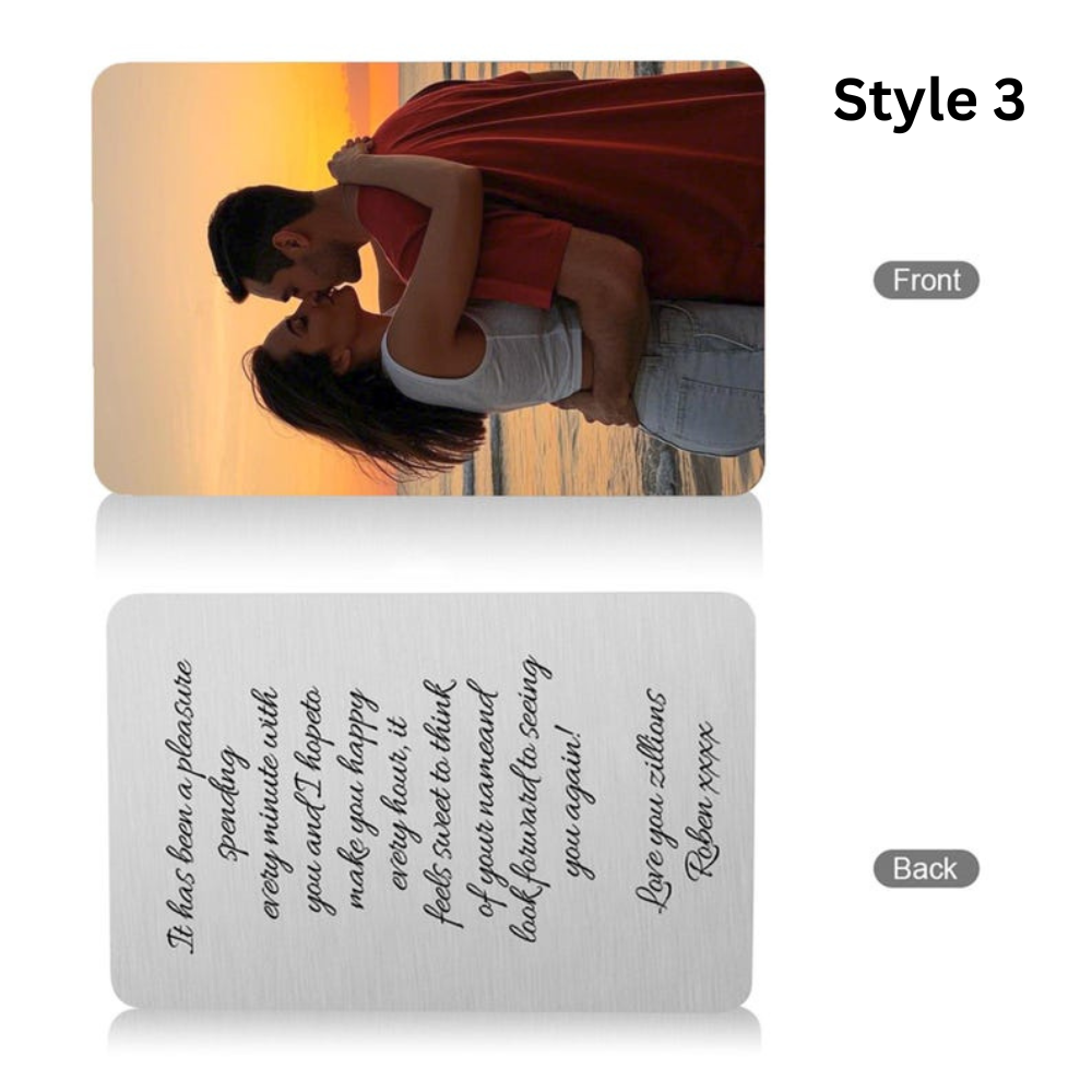 Custom Metal Wallet Cards - Personalized Wallet Decorations, Gifts for Him,Boyfriend, Husband, Anniversary,Valentine's Day,Father's Day Gift