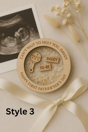 Daddy-to-Be Wooden Magnet First Father s Day Gift from Bump with Ultrasound Photo or Custom Message Keepsake