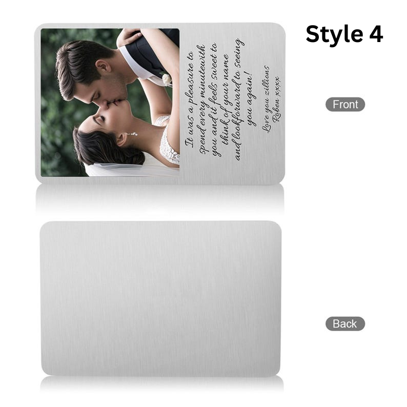 Custom Metal Wallet Cards - Personalized Wallet Decorations, Gifts for Him,Boyfriend, Husband, Anniversary,Valentine's Day,Father's Day Gift