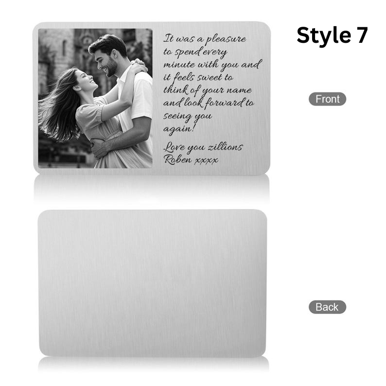 Custom Metal Wallet Cards - Personalized Wallet Decorations, Gifts for Him,Boyfriend, Husband, Anniversary,Valentine's Day,Father's Day Gift
