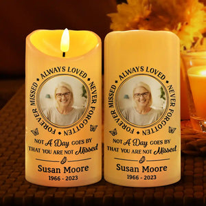 Custom Photo Memorial Always Loved Never Forgotten - Personalized Flameless LED Candle