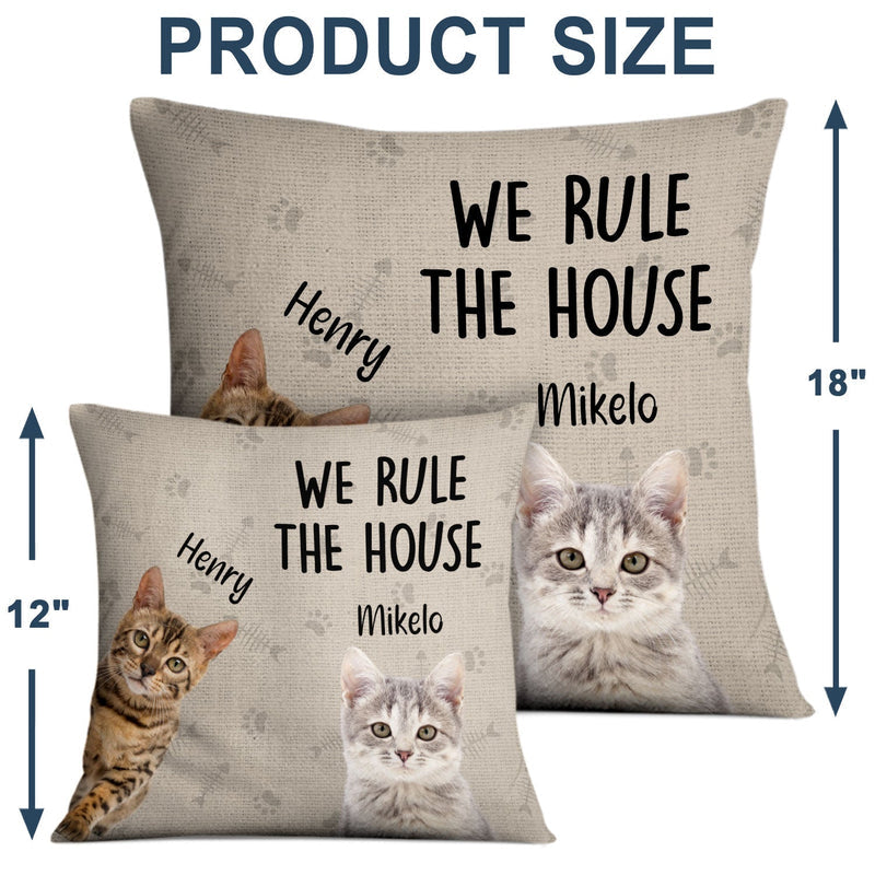Custom Photo Pet We Rule The House - Gift For Pet Lovers - Personalized Pillow Christmas Gift For Dog Lovers Cat Lovers