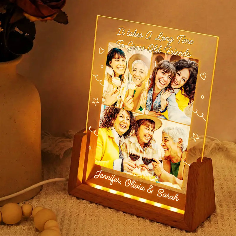 Custom Photo A True Friendship Is A Journey Without An End - Personalized Night Light