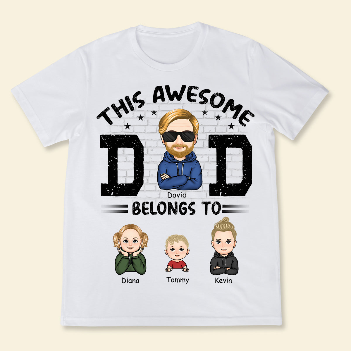 This Awesome Daddy Belongs To - Personalized Apparel - Gift For Daddy, Father, Dad, Father's Day