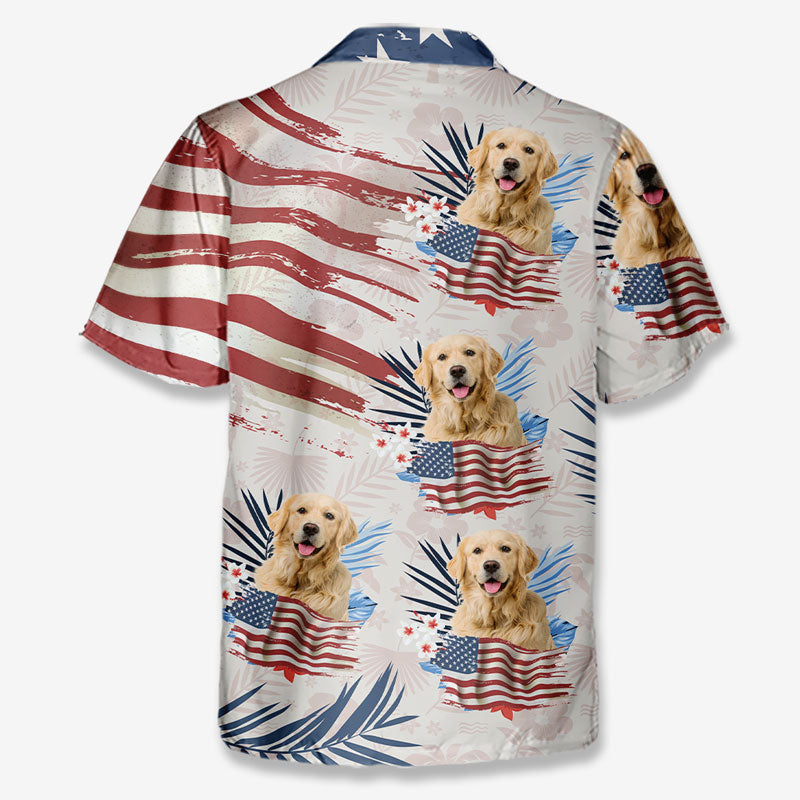 Custom Photo Summer Is A State Of Mind - Dog & Cat Personalized Custom Unisex Patriotic Tropical Hawaiian Aloha Shirt - Independence Day, 4th Of July, Summer Vacation Gift, Gift For Pet Owners, Pet Lo