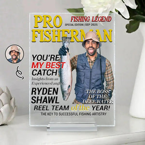 Custom Photo Fisherman Of The Year - Personalized Vertical Rectangle Acrylic Plaque