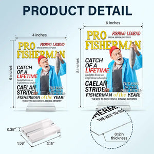 Custom Photo Fisherman Of The Year - Personalized Vertical Rectangle Acrylic Plaque