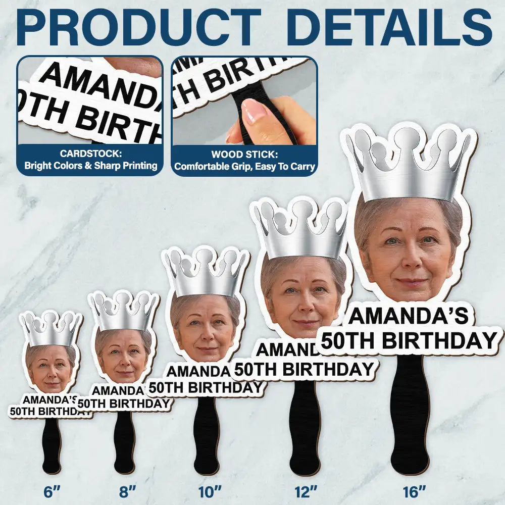 Custom Photo Funny Birthday Crew - Personalized Handheld Fan