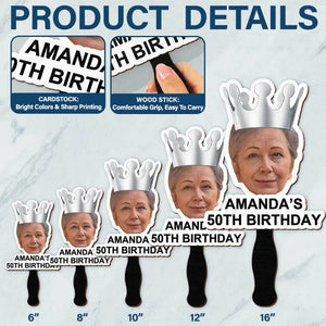 Custom Photo Funny Birthday Crew - Personalized Handheld Fan