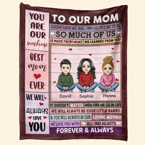 To My Mom Pink Pretty Mother & Daughter - Personalize Blanket - Mother's Day, Gift For Mother