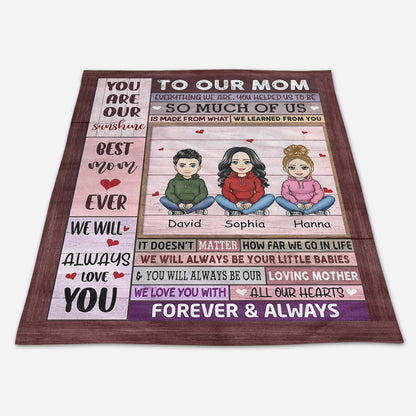 To My Mom Pink Pretty Mother & Daughter - Personalize Blanket - Mother's Day, Gift For Mother