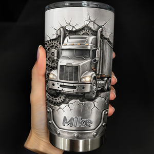 Rugged Truck With Gears, Personalized Tumbler, Gift For Truck Drivers